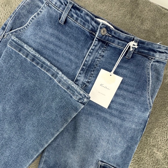 KanCan Denim - Kancan Womens Jeans Size 28 W9 High Rise Flare Cargo‎ Denim Blue